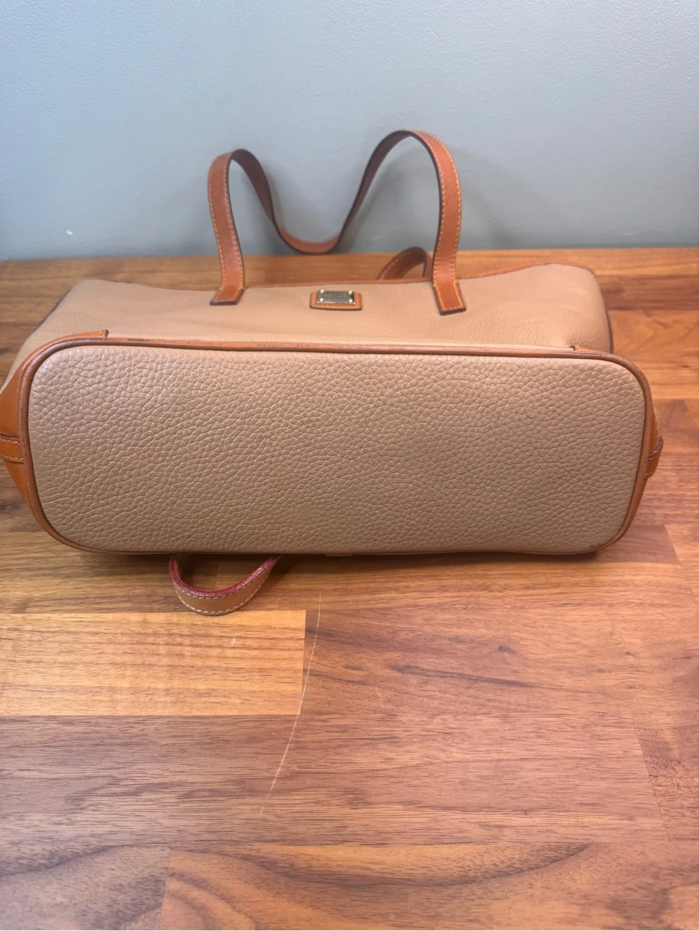 Dooney & Bourke Leather Pebble Tote Pink Lining Extended Shoulder Strap